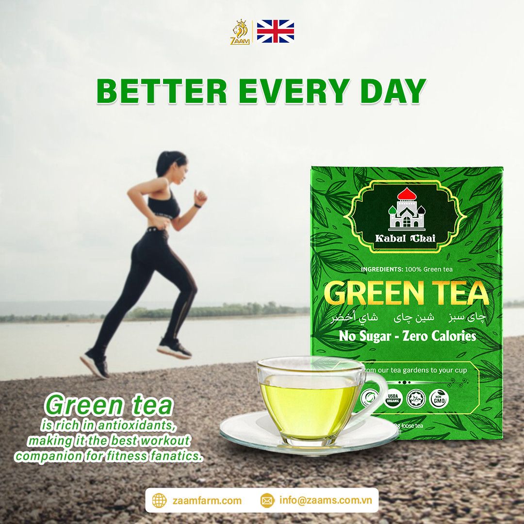 Kabul Chai, green tea, no sugar, no calories, certified Halal, loose tea, Southeast Asian highlands, fresh, fragrance, nutrition, high-quality packaging, positive customer reviews, guilt-free, natural, aromatic, wholesome, refreshing, tea enthusiasts, health-conscious, antioxidants, metabolism boost, immune support, heart health, calming properties.