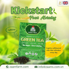 Kabul Chai, green tea, no sugar, no calories, certified Halal, loose tea, Southeast Asian highlands, fresh, fragrance, nutrition, high-quality packaging, positive customer reviews, guilt-free, natural, aromatic, wholesome, refreshing, tea enthusiasts, health-conscious, antioxidants, metabolism boost, immune support, heart health, calming properties.