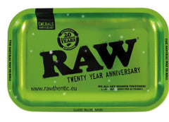 RAW 20th Anniversary Rolling Tray – Emerald Green – Medium Metal Tray – Limited Edition