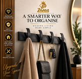 ZAAM 5 Hook Black & Black Heavy Duty Aluminium Wall-Mounted Hanger | Coat, Towel & Clothes Hanging Rack