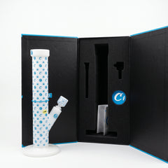 Cookies Cookie V Straight Glass Pipe – White & Blue