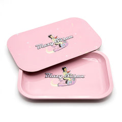 Blazy Susan Medium Rolling Tray 10.5" × 6.25" – Premium Metal Tray | Multiple Designs