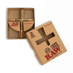 RAW Cross Cone 2 Pack Pre-Rolled Classic Natural Rolling Paper Cones