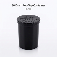 Black 30 Dram Pop Top Containers 160 Pcs – Squeeze-to-Open PP Plastic Storage Tubes | 70mm x 47mm