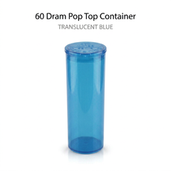 Translucent Blue 60 Dram Pop Top Containers – Squeeze-to-Open PP Plastic Storage Tubes | 13.5cm x 4.5cm | Pack of 75