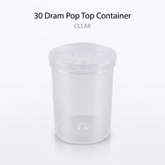Clear 30 Dram Pop Top Containers 160 Pcs – Squeeze-to-Open PP Plastic Storage Tubes | 70mm x 47mm