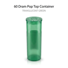 Translucent Green 60 Dram Pop Top Containers – Squeeze-to-Open PP Plastic Storage Tubes | 13.5cm x 4.5cm | Pack of 75
