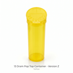 Yellow 13 Dram Pop Top Containers – Version Z, 80mm x 30mm PP Plastic Storage Pots – Box of 315