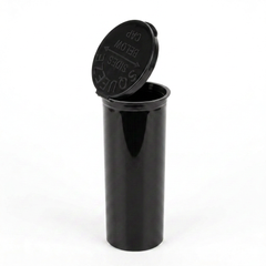 Black 60 Dram Pop Top Containers – Squeeze Top PP Plastic Storage Tubes | 13.5cm x 4.5cm | 75 Pack