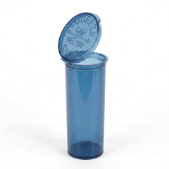 Translucent Blue 60 Dram Pop Top Containers – Squeeze-to-Open PP Plastic Storage Tubes | 13.5cm x 4.5cm | Pack of 75