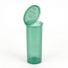 Translucent Green 60 Dram Pop Top Containers – Squeeze-to-Open PP Plastic Storage Tubes | 13.5cm x 4.5cm | Pack of 75