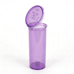 Translucent Purple 60 Dram Pop Top Containers – Squeeze-to-Open PP Plastic Storage Tubes | 13.5cm x 4.5cm | Pack of 75