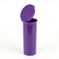 Purple 60 Dram Pop Top Containers – Squeeze Top PP Plastic Storage Tubes | 13.5cm x 4.5cm | 75 Pack