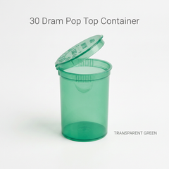 Transparent Green 30 Dram Pop Top Containers 160Pcs – Squeeze-to-Open PP Plastic Storage Tubes | 70mm x 47mm