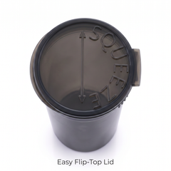 Black 13 Dram Pop Top Containers – Version Z | Plastic Storage Vials | 80mm height x 30mm diameter,