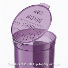 Translucent Purple 60 Dram Pop Top Containers – Squeeze-to-Open PP Plastic Storage Tubes | 13.5cm x 4.5cm | Pack of 75