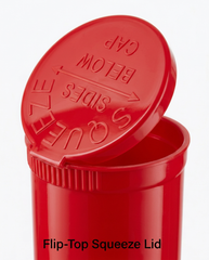 Red 60 Dram Pop Top Containers – Squeeze-to-Open PP Plastic Storage Tubes | 13.5cm x 4.5cm | Pack of 75