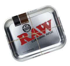 RAW Silver Metal Tray – Medium Size Polished Chrome Organizer with Deep-Dish Design