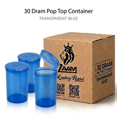 Transparent Blue 30 Dram Pop Top Containers 160 Pcs – Squeeze-to-Open PP Plastic Storage Tubes | 70mm x 47mm