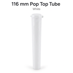 White 116mm Pop Top Tube 500 Pcs – Slim PP Plastic Flip-Top Storage Container | 116mm x 18.6mm
