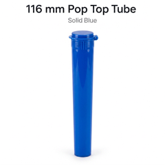 Solid Blue 116mm Pop Top Tube 500 Pcs– Slim PP Plastic Flip-Top Storage Container | 116mm x 18.6mm