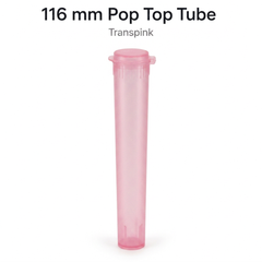 Transparent Pink 116mm Pop Top Tube 500 Pcs – Slim PP Plastic Flip-Top Storage Container | 116mm x 18.6mm