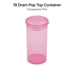 Transparent-Pink 19 Dram Pop Top Containers 225 Pcs – Squeeze-to-Open PP Plastic Storage Tubes | 7cm x 3.8cm