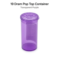 Transparent-Purple 19 Dram Pop Top Containers 225 pcs – Squeeze-to-Open PP Plastic Storage Tubes | 7cm x 3.8cm