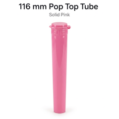 Solid Pink 116mm Pop Top Tube 500 Pcs – Slim PP Plastic Flip-Top Storage Container | 116mm x 18.6mm