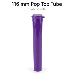Solid Purple 116mm Pop Top Tube 500 Pcs – Slim PP Plastic Flip-Top Storage Container | 116mm x 18.6mm