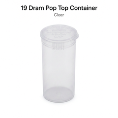 Clear 19 Dram Pop Top Containers – Transparent Squeeze-to-Open PP Plastic Storage Tubes | 7cm x 4cm
