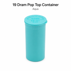 Solid-Aqua 19 Dram Pop Top Containers 225 pcs – Squeeze-to-Open PP Plastic Storage Tubes | 7cm x 3.8cm