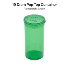 Transparent-Green 19 Dram Pop Top Containers 225 Pcs – Squeeze-to-Open PP Plastic Storage Tubes | 7cm x 3.8cm