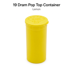 Lemon 19 Dram Pop Top Containers 225 Pcs – Squeeze-to-Open PP Plastic Storage Tubes | 7cm x 3.8cm