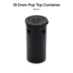 Black 19 Dram Pop Top Containers – Squeeze-to-Open PP Plastic Storage Tubes | 7cm x 4cm