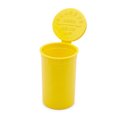 Solid-Yellow 19 Dram Pop Top Containers 225 Pcs – Squeeze-to-Open PP Plastic Storage Tubes | 7cm x 3.8cm