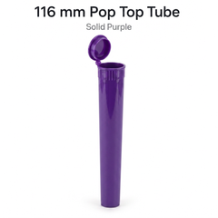 Solid Purple 116mm Pop Top Tube 500 Pcs – Slim PP Plastic Flip-Top Storage Container | 116mm x 18.6mm