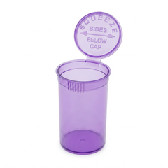 Transparent-Purple 19 Dram Pop Top Containers 225 pcs – Squeeze-to-Open PP Plastic Storage Tubes | 7cm x 3.8cm