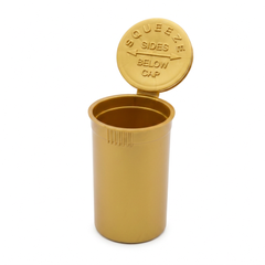 Gold 19 Dram Pop Top Containers – Squeeze-to-Open PP Plastic Storage Tubes | 7cm x 4cm
