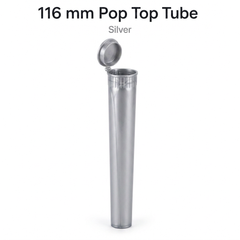 Silver 116mm Pop Top Tube 500 Pcs – Slim PP Plastic Flip-Top Storage Container | 116mm x 18.6mm