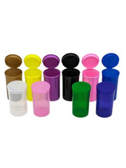 225 x 19 Drams Pop Top Containers vials, Herbs & Medicine Container, Squeeze Drams Many Color Full Box By Zaam Products