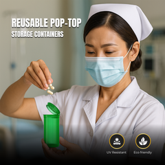 19 Dram Pack of 15 Pop Tops Storage Containers - Assorted Colors