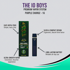 The 10/10 Boys – D9 Liquid Diamond Kit (1g) | Premium Rechargeable Empty Vape Kit