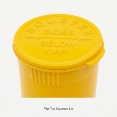 Solid-Yellow 19 Dram Pop Top Containers 225 Pcs – Squeeze-to-Open PP Plastic Storage Tubes | 7cm x 3.8cm