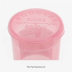 Transparent-Pink 19 Dram Pop Top Containers 225 Pcs – Squeeze-to-Open PP Plastic Storage Tubes | 7cm x 3.8cm