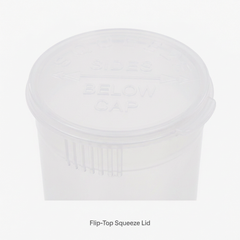 Clear 19 Dram Pop Top Containers – Transparent Squeeze-to-Open PP Plastic Storage Tubes | 7cm x 4cm
