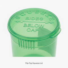 Transparent-Green 19 Dram Pop Top Containers 225 Pcs – Squeeze-to-Open PP Plastic Storage Tubes | 7cm x 3.8cm