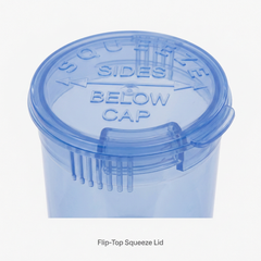 Transparent-Blue 19 Dram Pop Top Containers 225 Pcs – Squeeze-to-Open PP Plastic Storage Tubes | 7cm x 3.8cm