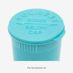 Solid-Aqua 19 Dram Pop Top Containers 225 pcs – Squeeze-to-Open PP Plastic Storage Tubes | 7cm x 3.8cm
