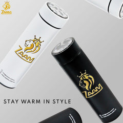 ZAAM Hot Water Bottle with Digital Temperature Display | Fast Heating | Soft Plush Cover | Hot Water Bottle